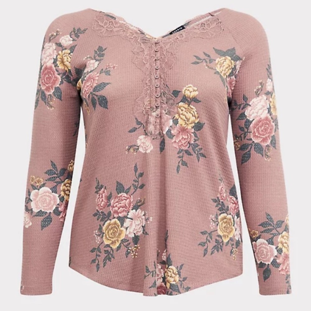 ๐ torrid Waffle Lace Detail Blouse - Picture 3 of 14